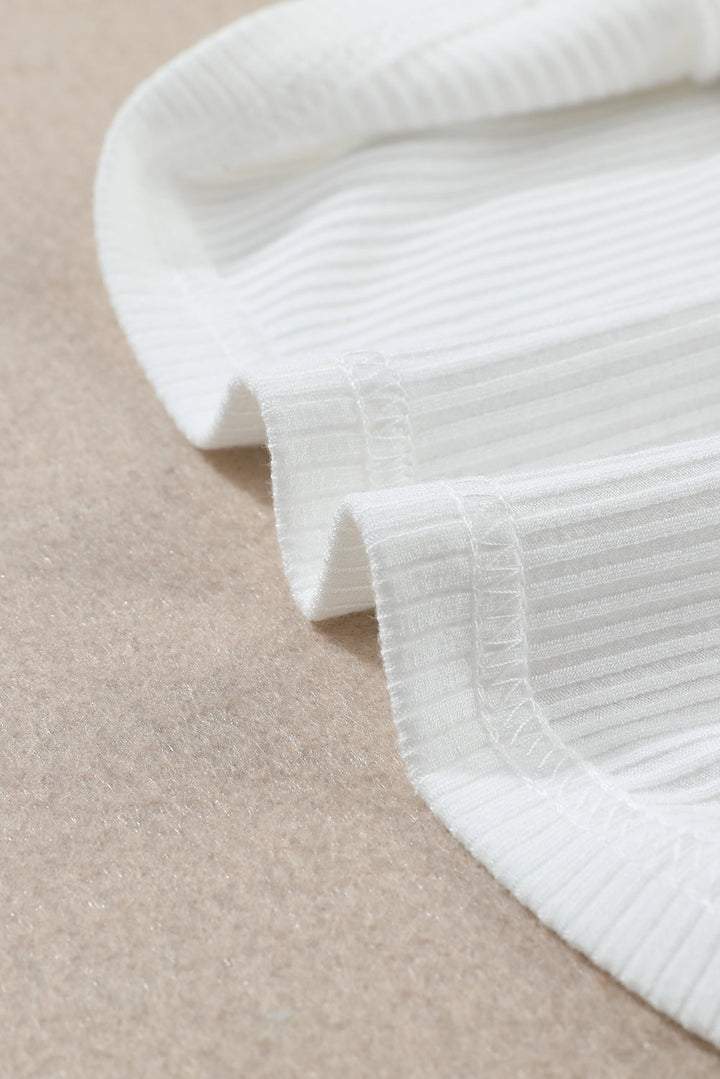 Adelyn Ribbed Knit High Long Sleeve Top