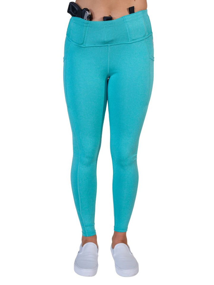 Defender Concealed Carry Leggings | Heathered Teal