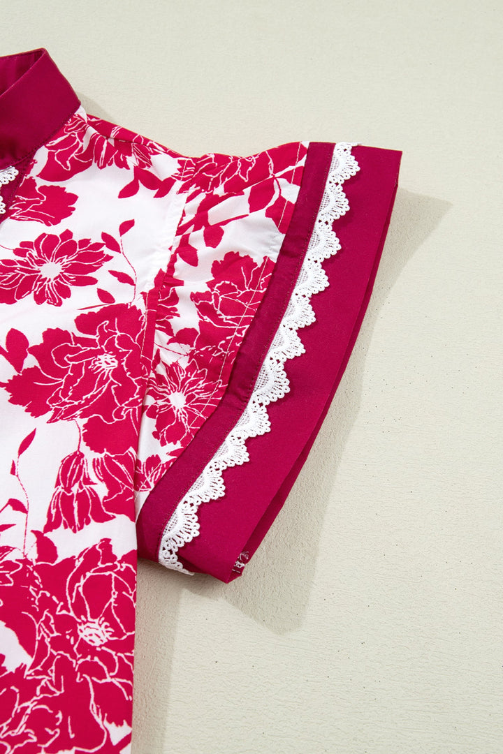 Dahlia Detail Flutter Sleeve Blouse