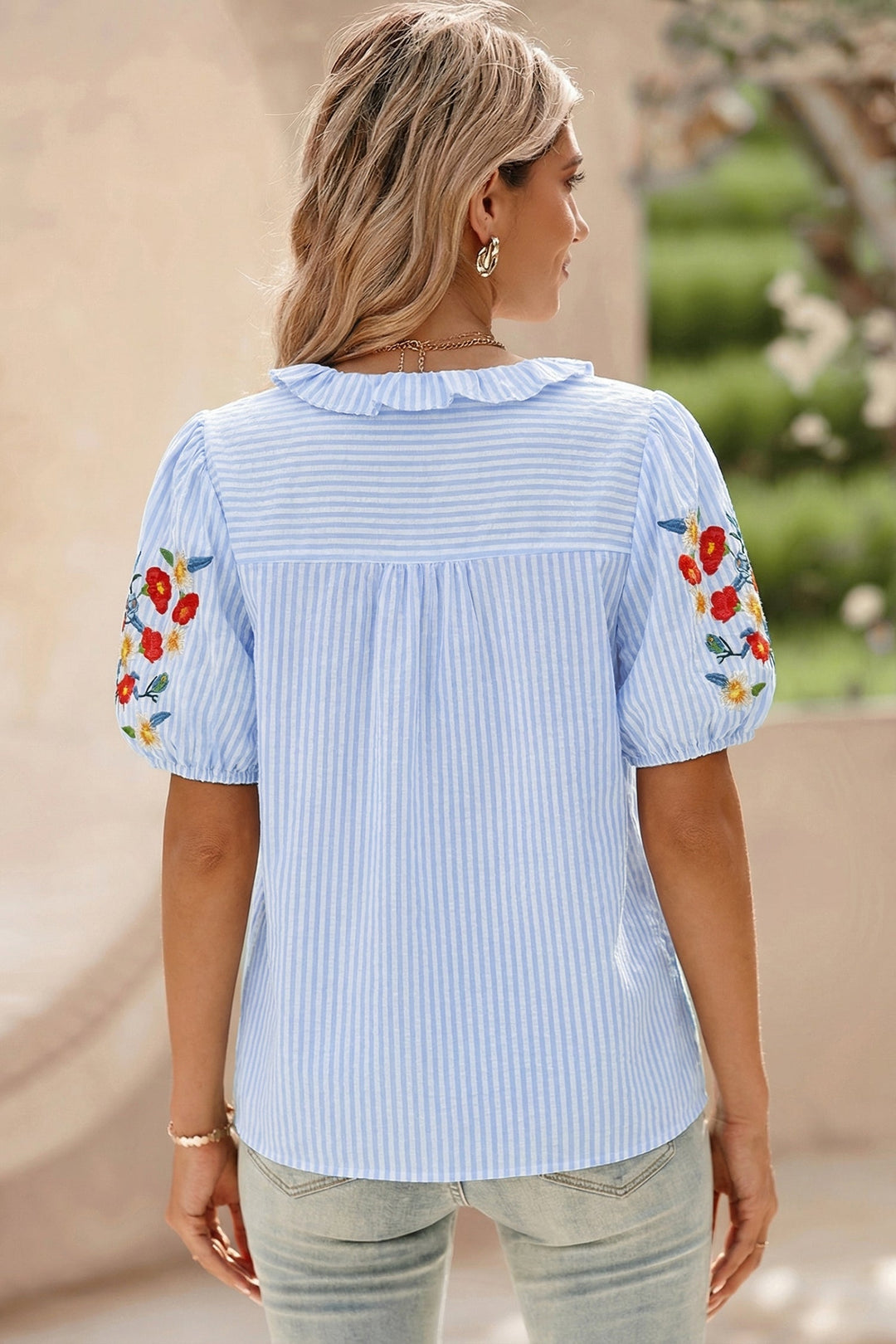 Ruthie Sleeve Ruffle Trim Shirt