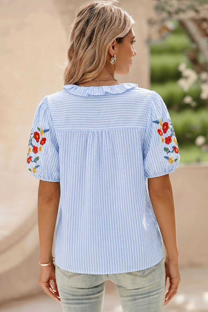 Ruthie Sleeve Ruffle Trim Shirt