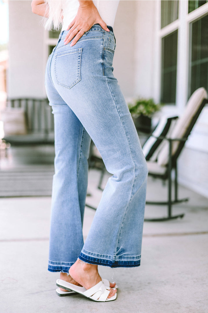 Kyra Waist Distressed Flared Jeans