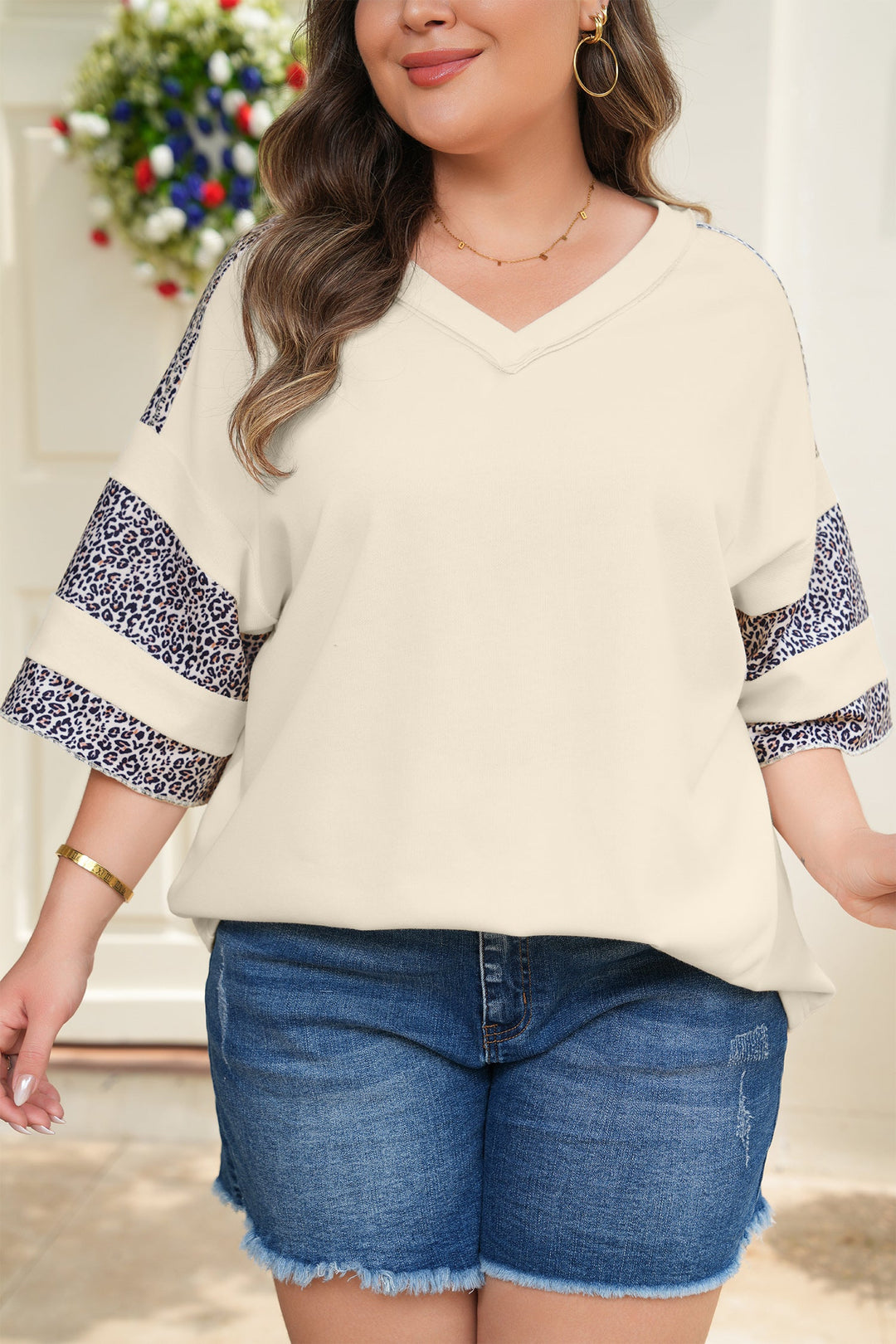 Mariana Patchwork Half Sleeve PLUS Top