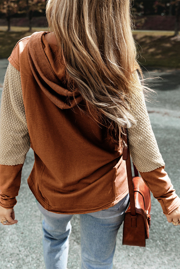 Daphne Sleeves Patchwork Colorblock Hoodie