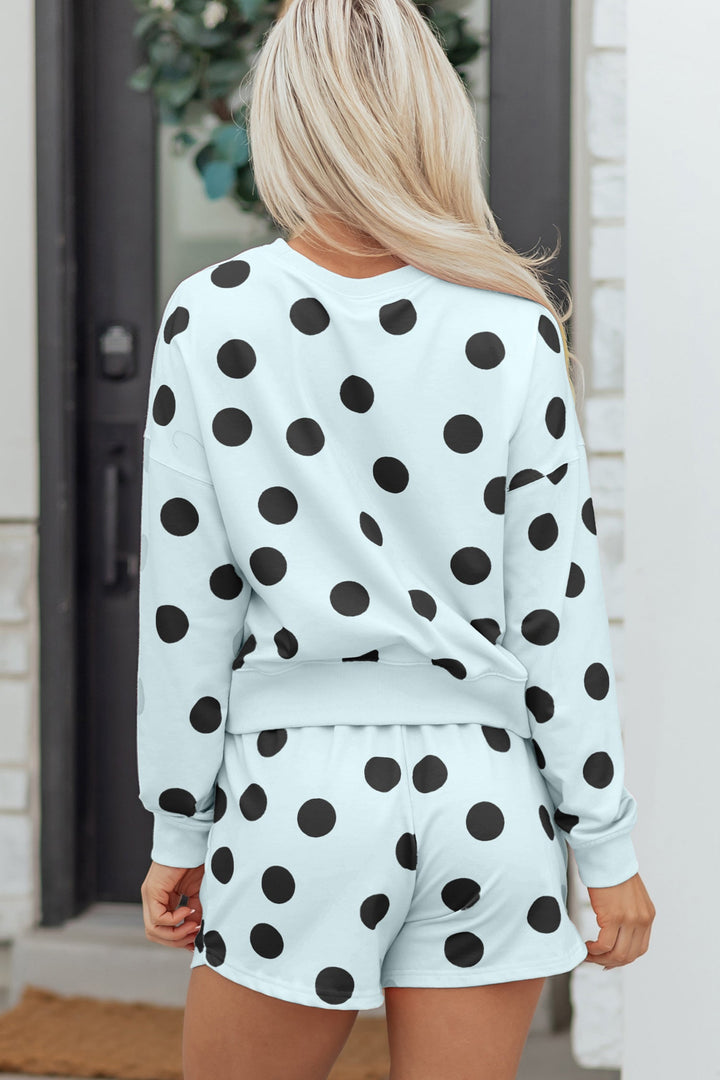 Lia Shoulder Pullover Drawstring Shorts Set