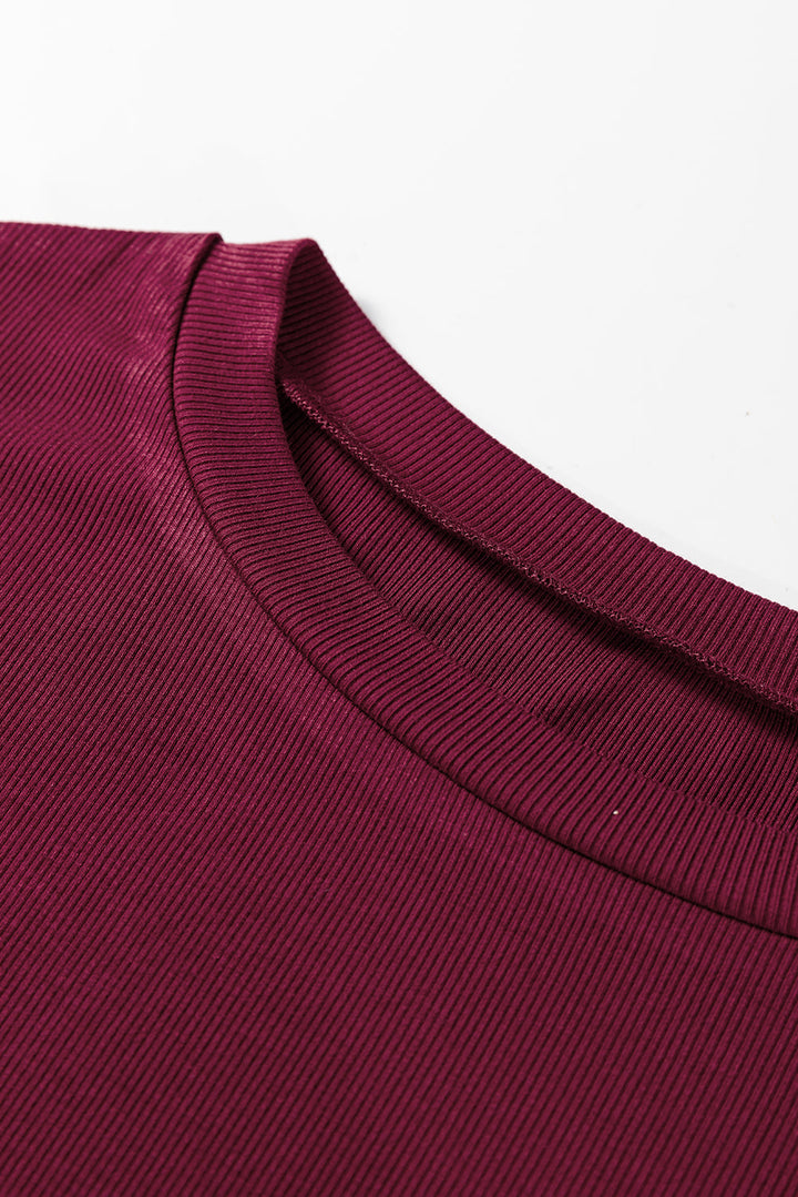 Bellamy Ribbed Body Patchwork Long Sleeve Top