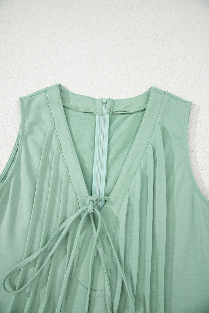 Remy Pintuck Sleeveless Loose Romper
