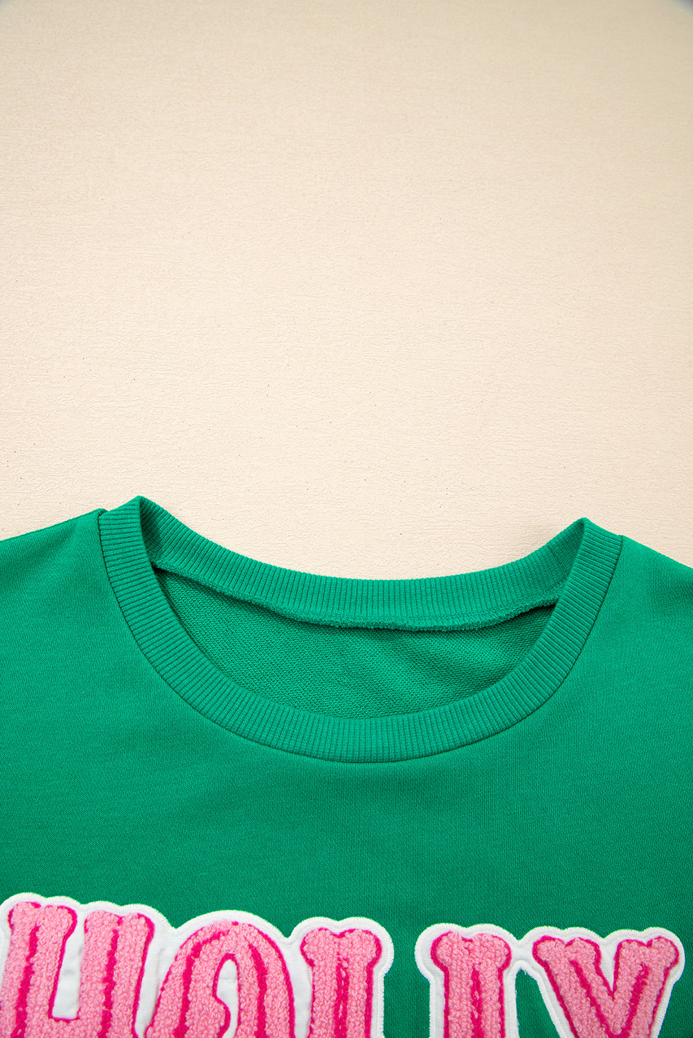 Luz Embroidered Christmas Holiday Sweatshirt