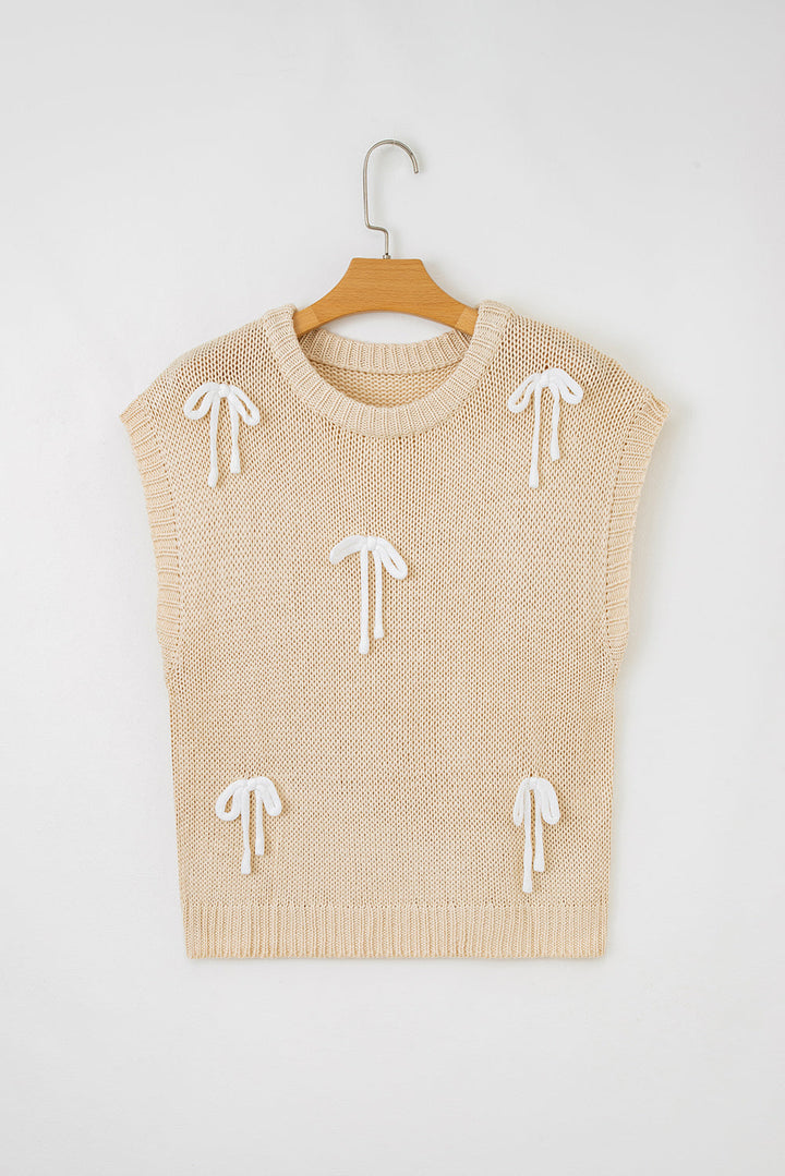 Giselle applique Cap Sleeve Sweater