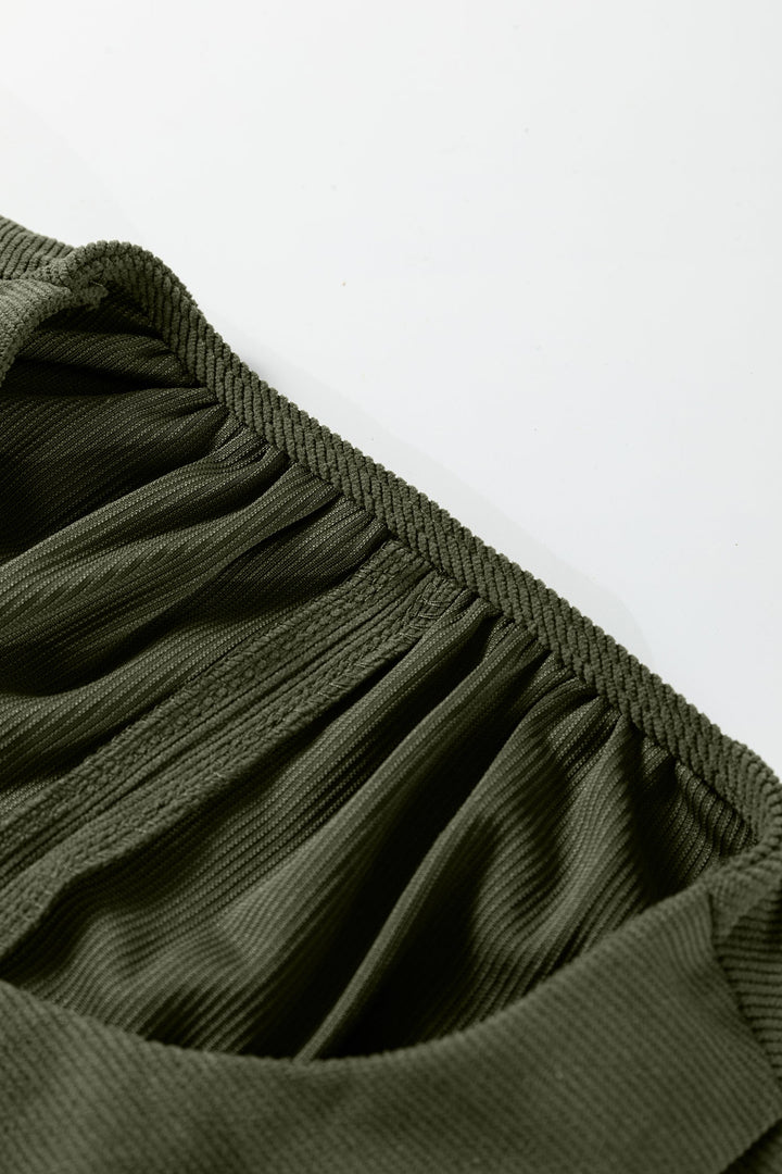 Michelle Pleated Corduroy Mini Dress