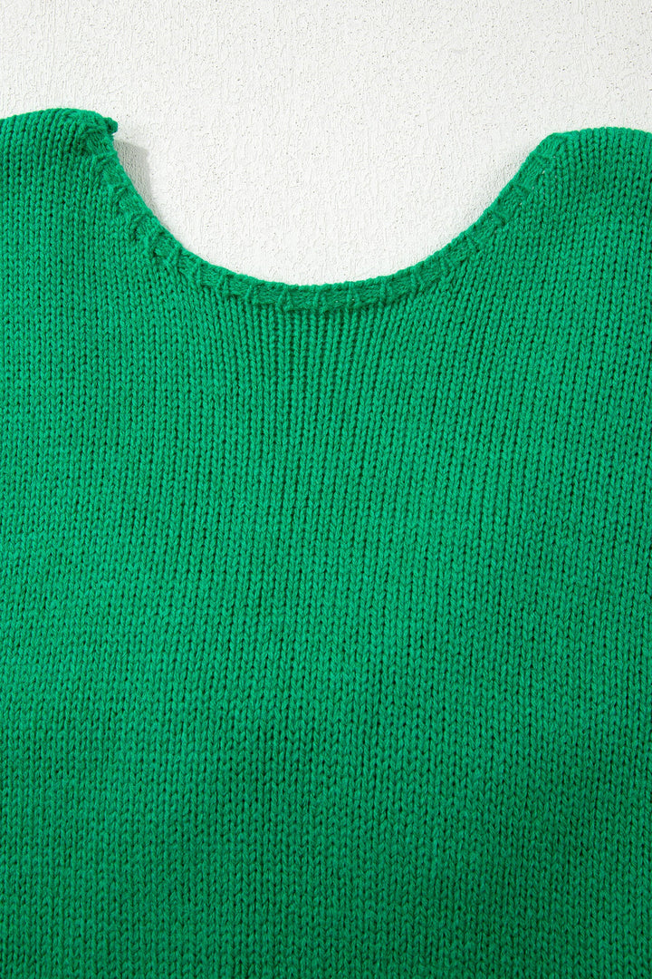 Raven Backless Bubble Sleeve Sweater