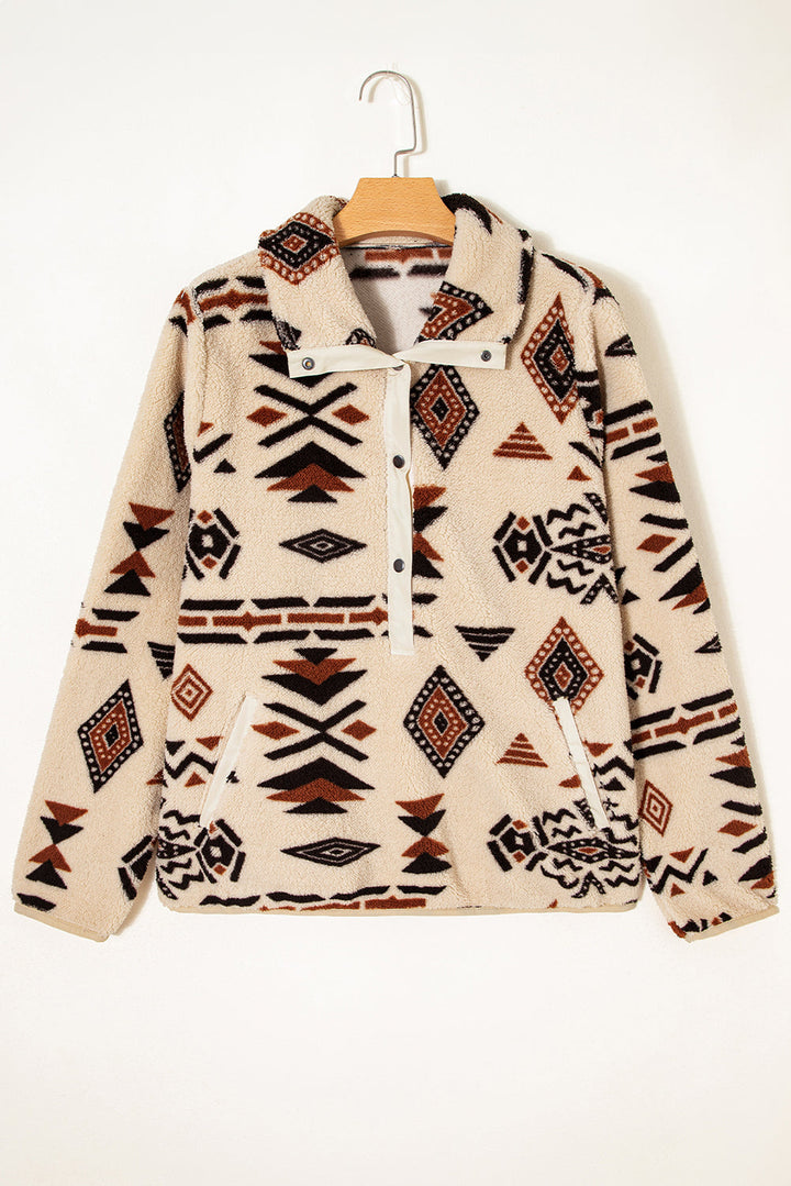 Clara Half Placket Plush Sweatshirt