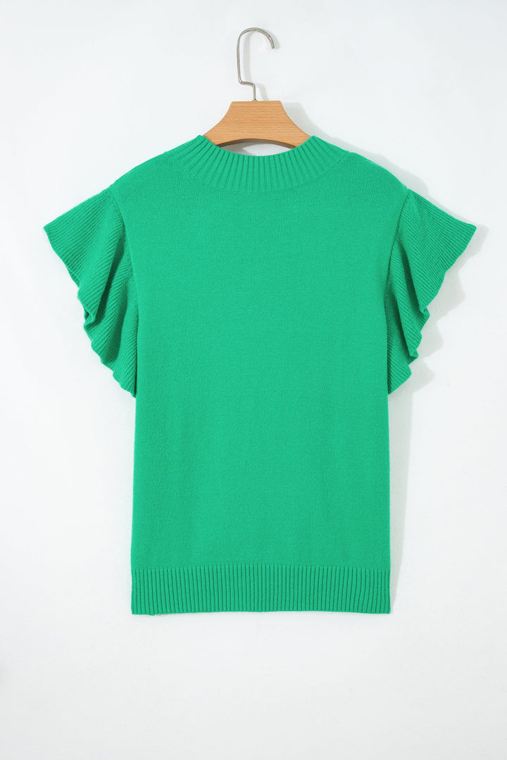 Alexis Ruffle Short Sleeve Sweater