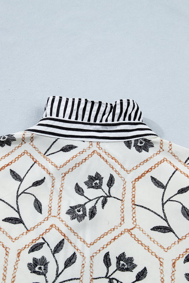 Hayden Patchwork Short Sleeve Blouse