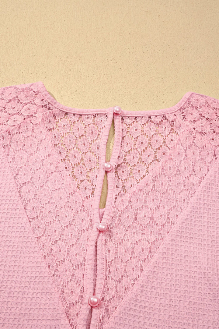 Nyomi Cutout Waffle Knit Blouse
