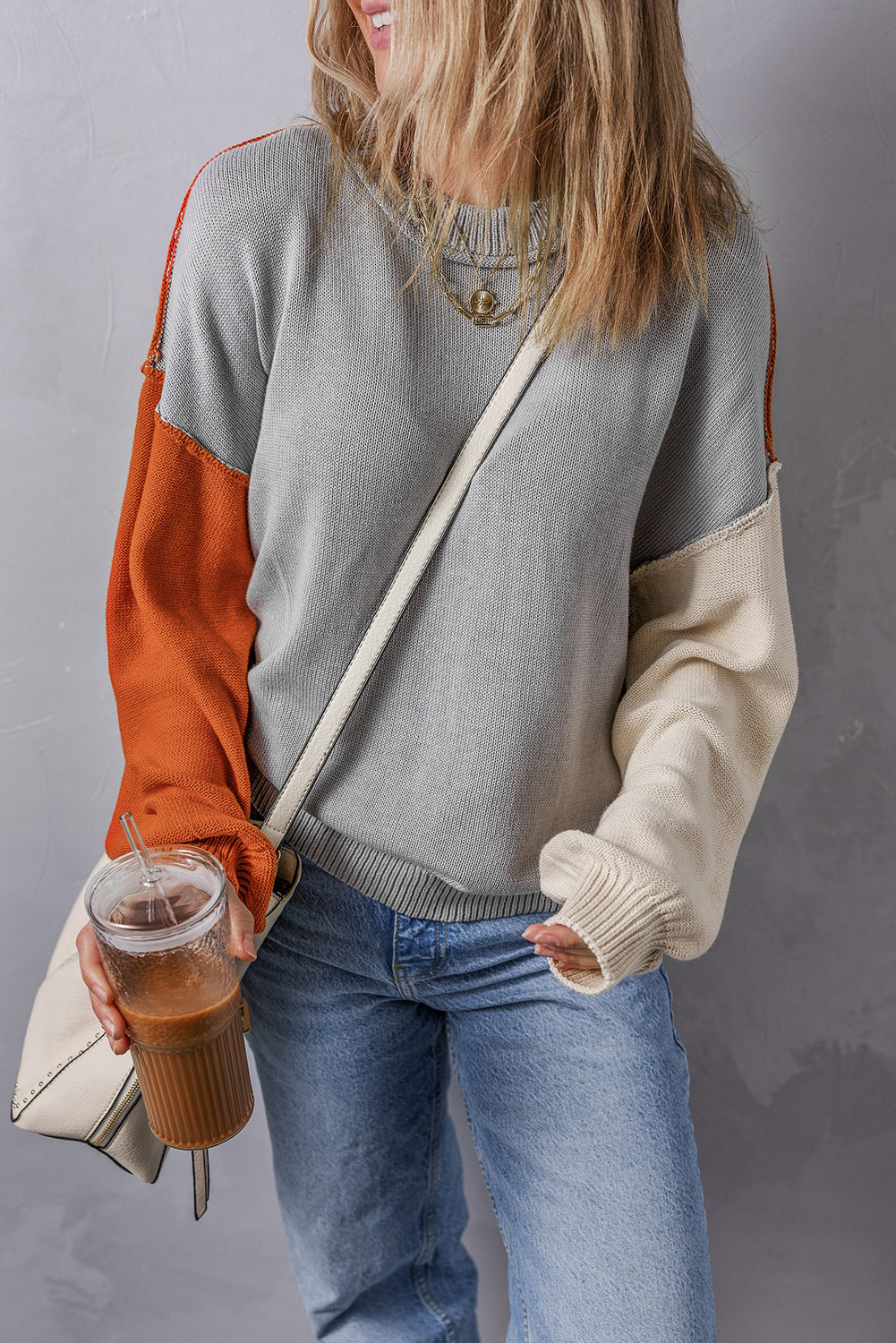 Alejandra Sleeve Ribbed Trim Sweater