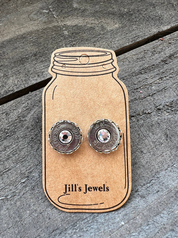 45 Auto Bullet Earrings Western scalloped design 