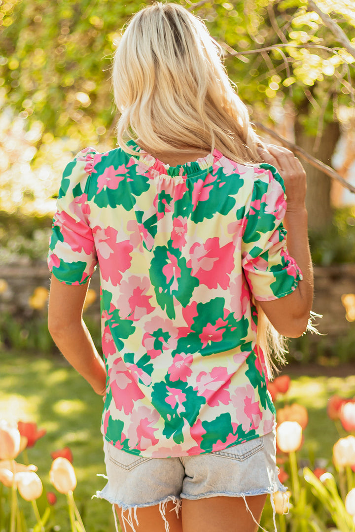 Jolene Ruched Short Sleeve Blouse