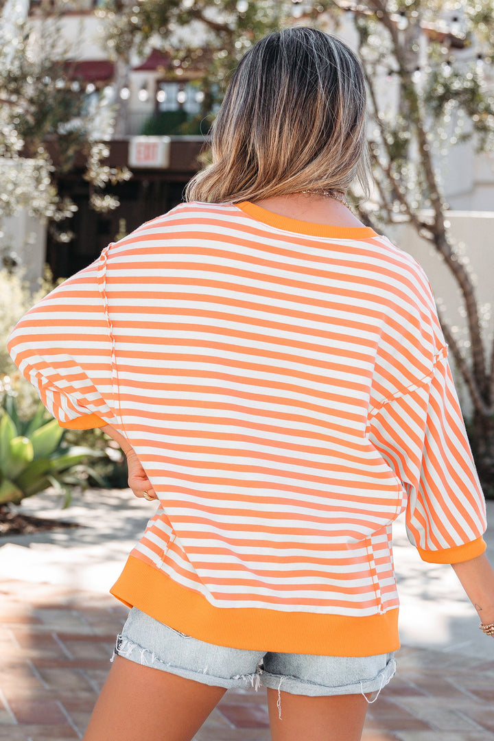 Dulce Seam Patchwork Pullover Top