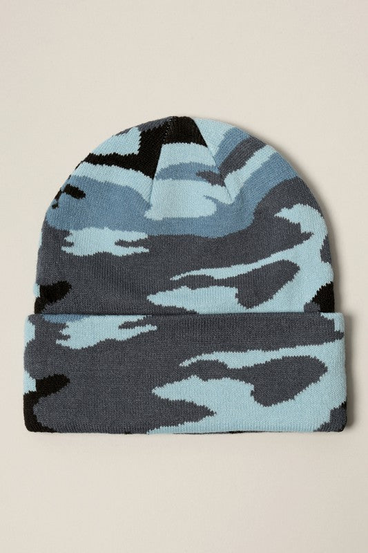 Camouflage Patterns Cuff Knitted Beanie Hat