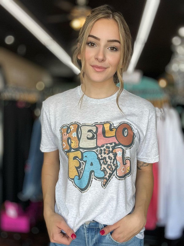 Hello Fall Tee shirt at LovaMe Boutique