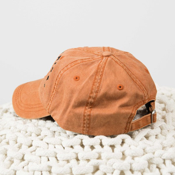 Embroidered Pumpkin Season Pumpkin Canvas Hat