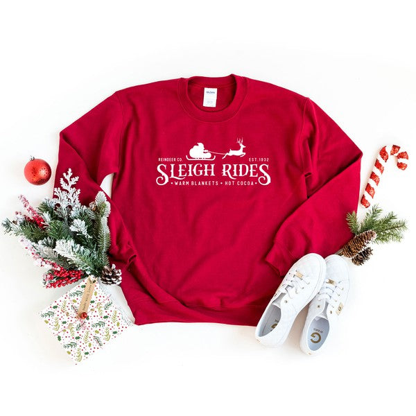 Sleigh Rides Reindeer Graphic Sweatshirt