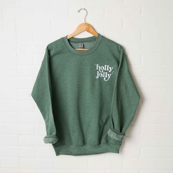 Holly Jolly Embroidered Sweatshirt