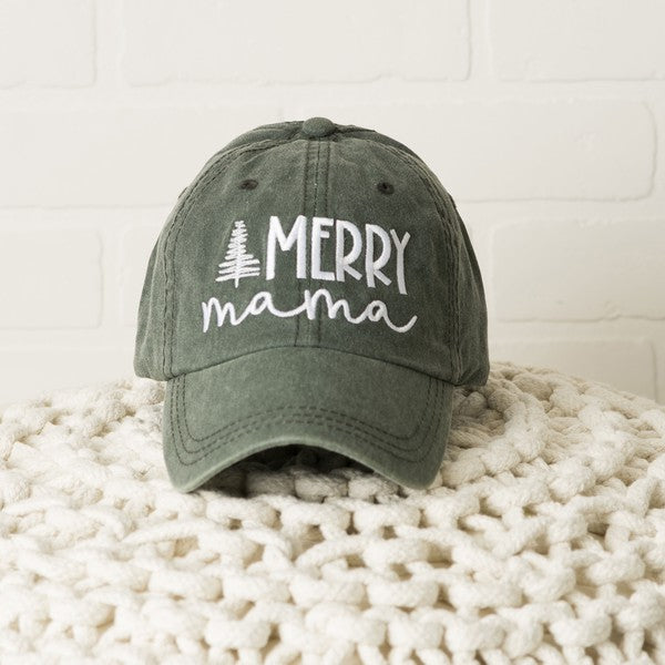 Merry Mama Tree Embroidered Hat