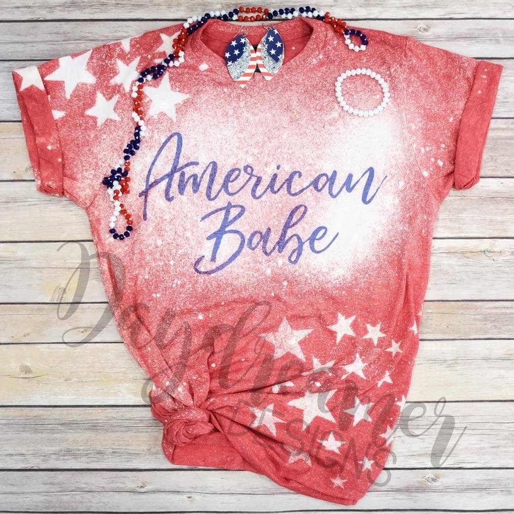 'American Babe' Bleached Tee at LovaMe Boutique