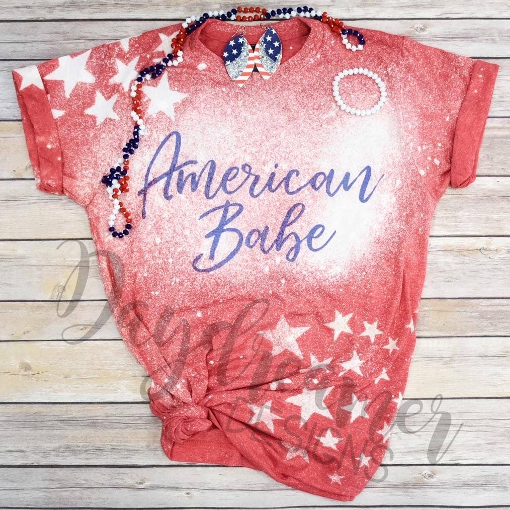 'American Babe' Bleached Tee at LovaMe Boutique