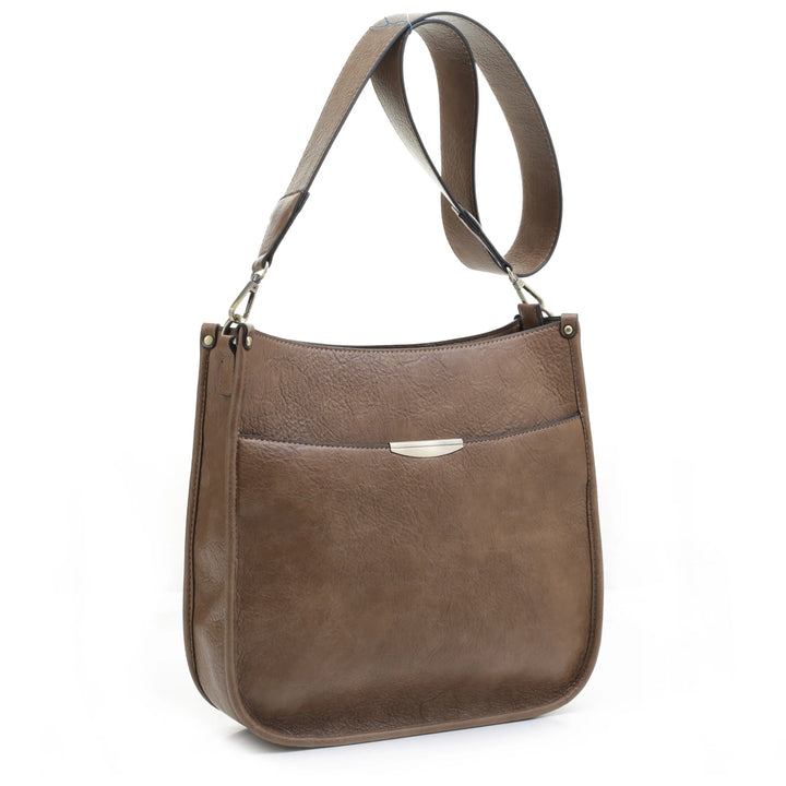 Ava Crossbody Concealed Carry Handbag by Jessie James at LovaMe Boutique in tan.