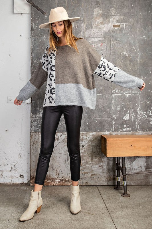 Casey Animal Block Patterned Sweater