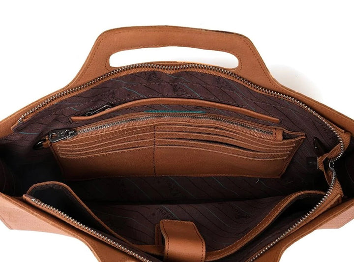 Genuine Leather Laptop Case By Montana West For Concealed Carry