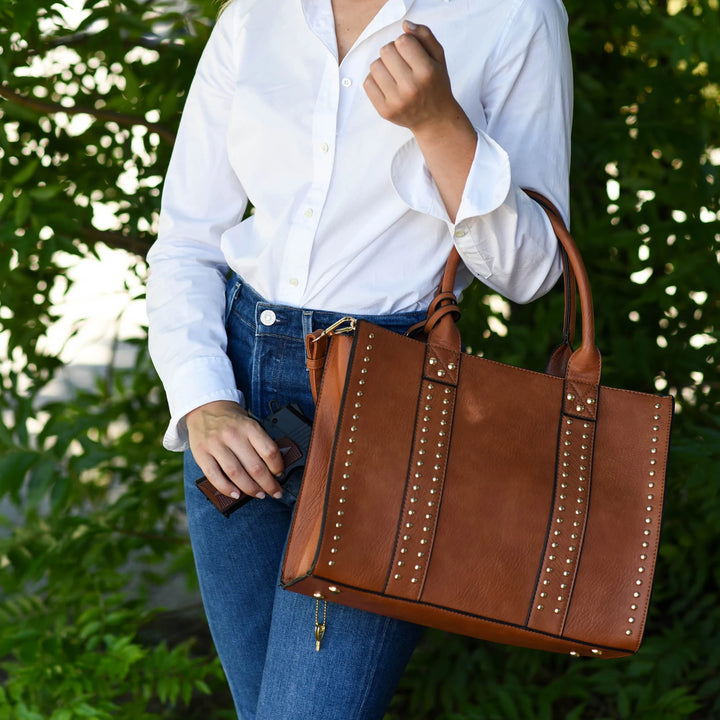 KATE CONCEALED CARRY SATCHEL AT LOVAME BOUTIQUE