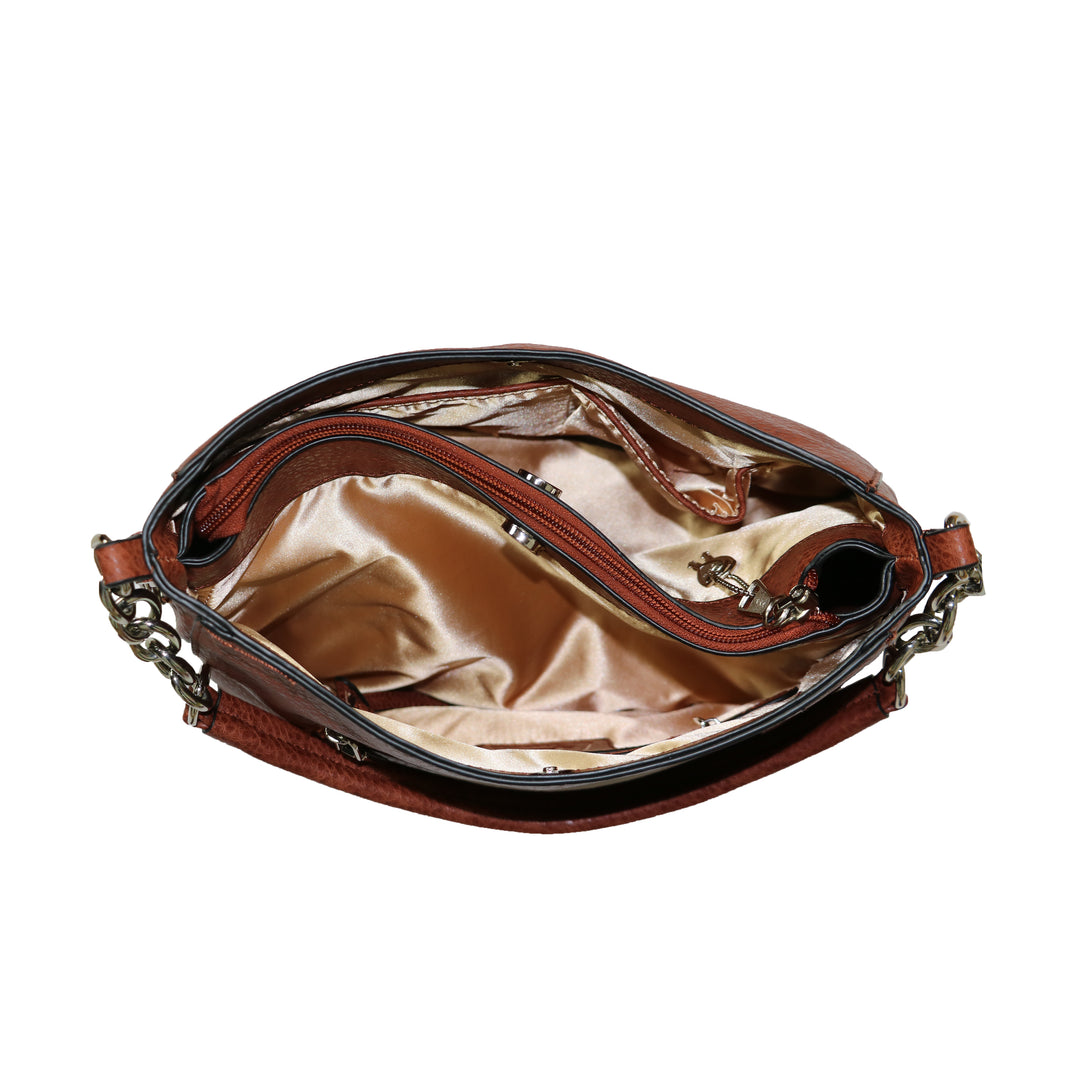 Ashley Chain Hobo - Concealed Carry Mahogany