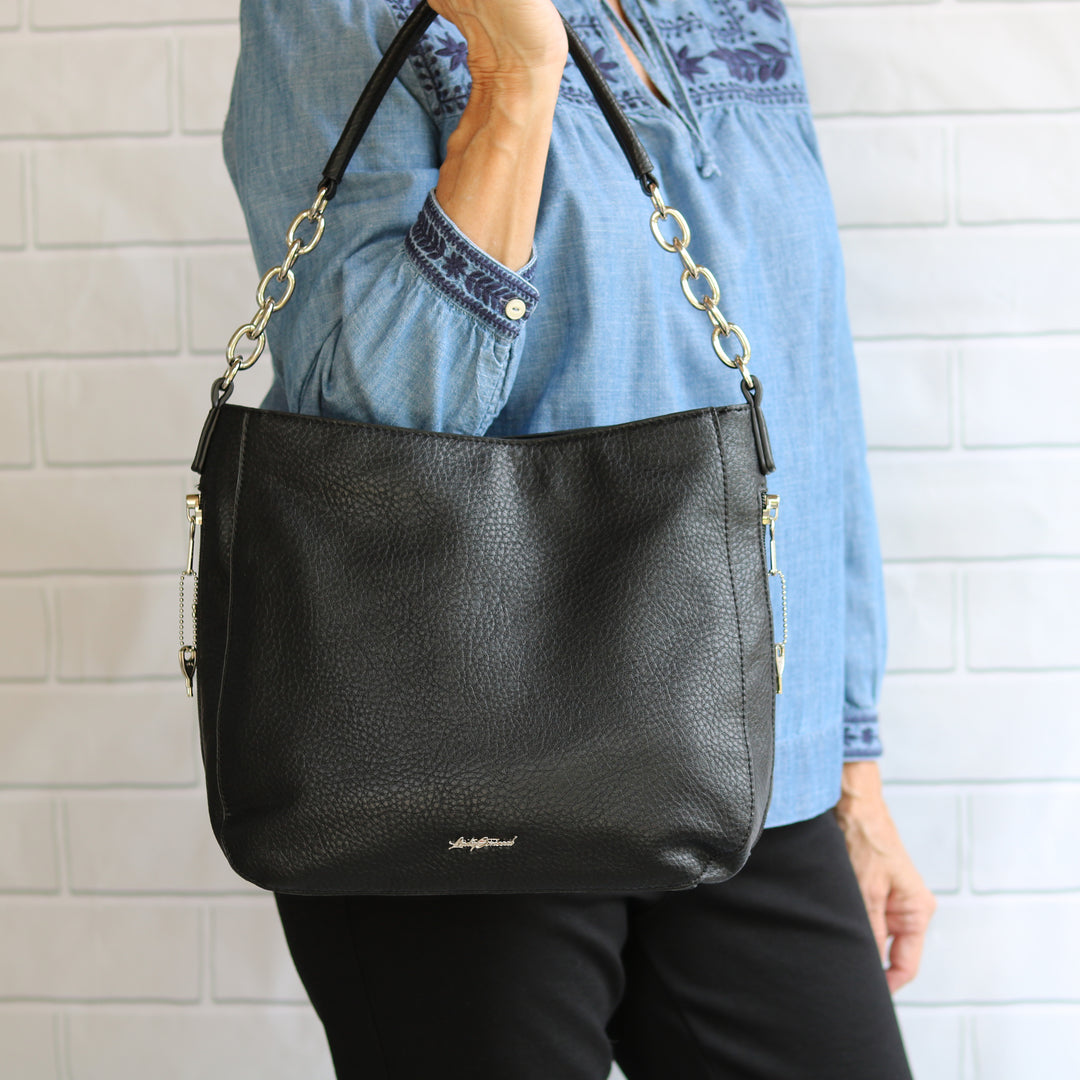 Ashley Chain Hobo - Concealed Carry Black
