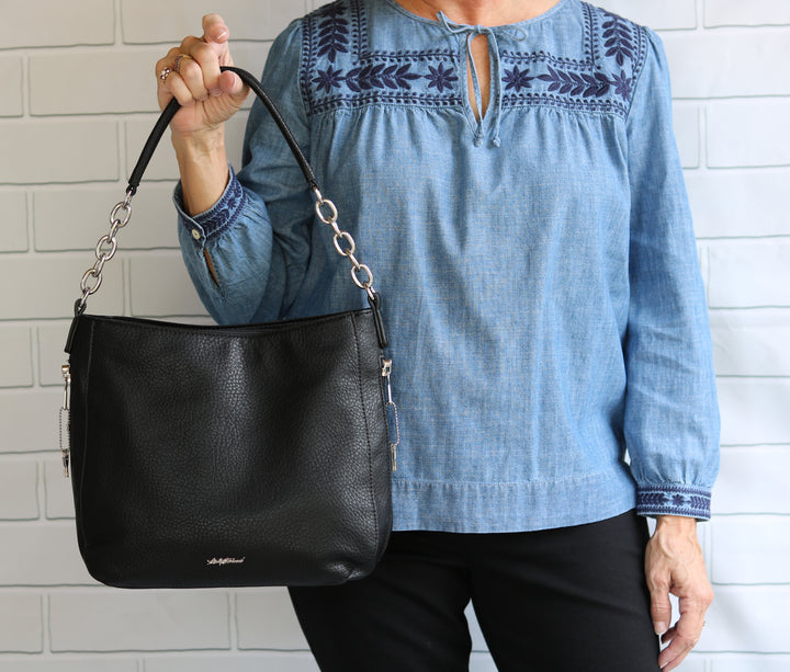 Ashley Chain Hobo - Concealed Carry Black