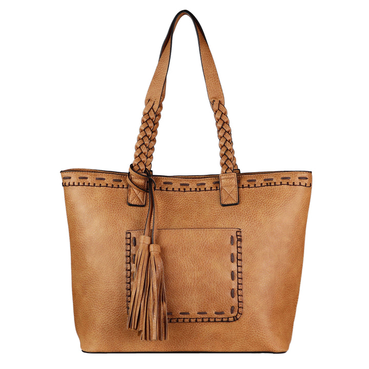 Cora Stitched Tote - Concealed Carry Cinnamon