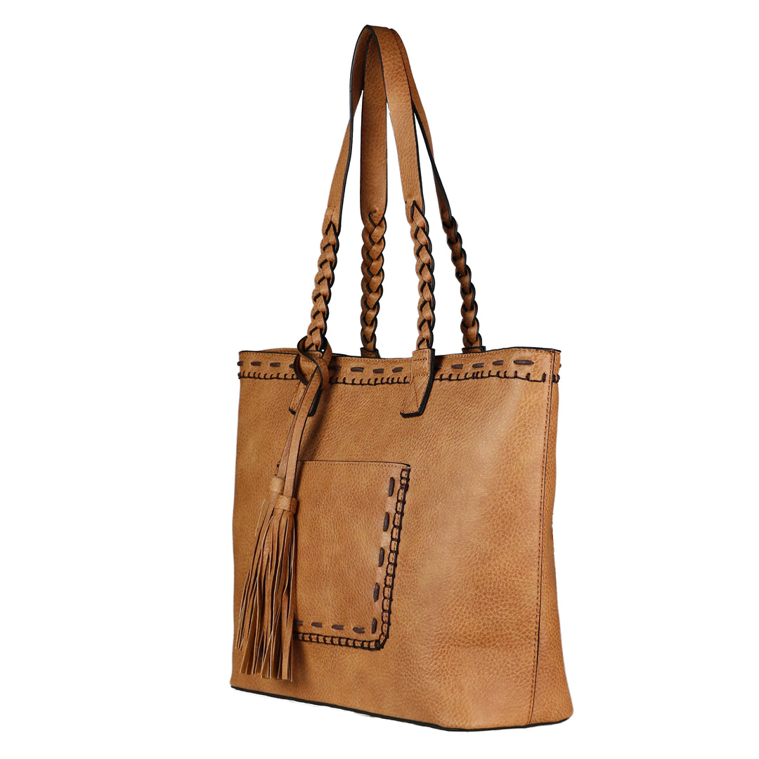 Cora Stitched Tote - Concealed Carry Cinnamon