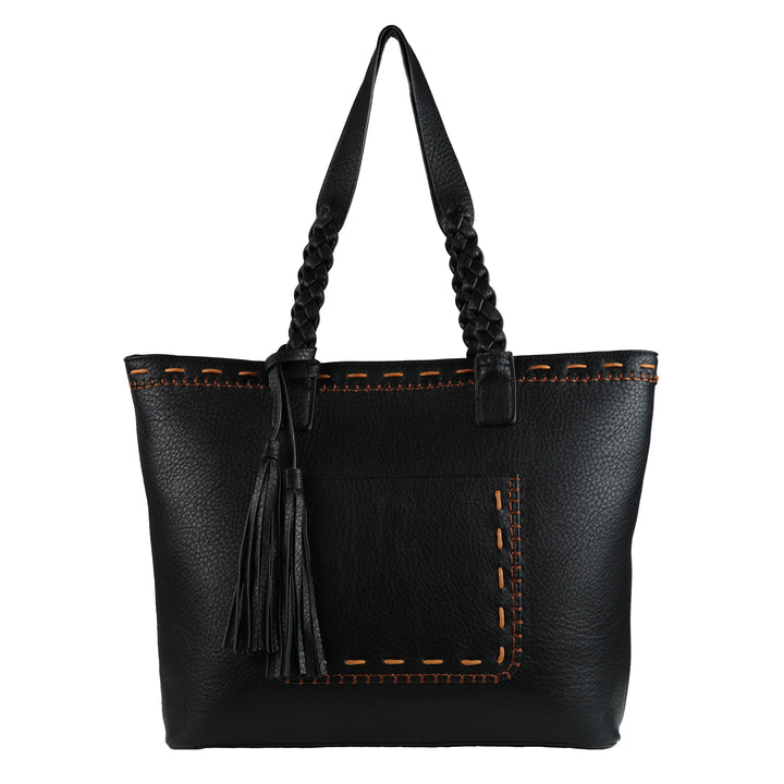 Cora Stitched Tote - Concealed Carry Black