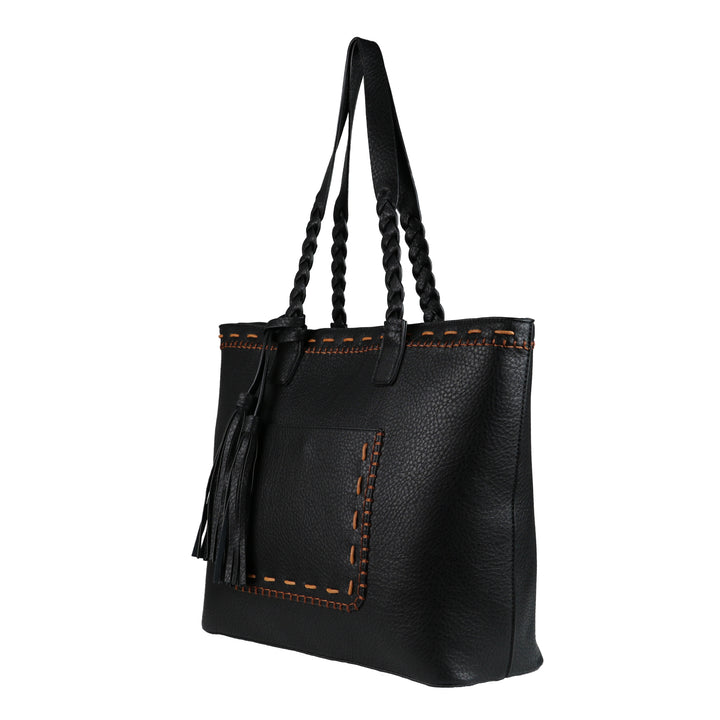 Cora Stitched Tote - Concealed Carry Black