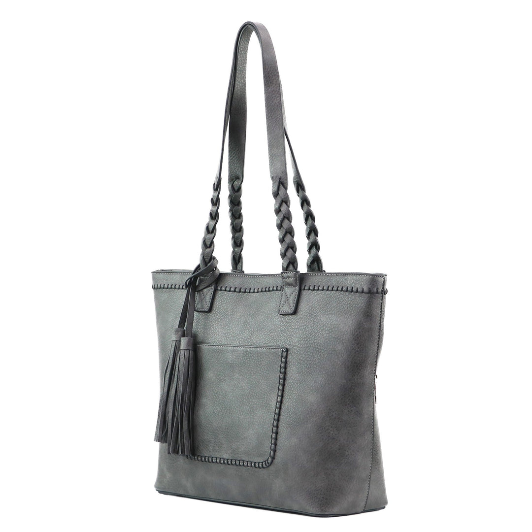 Cora Stitched Tote - Concealed Carry Gray