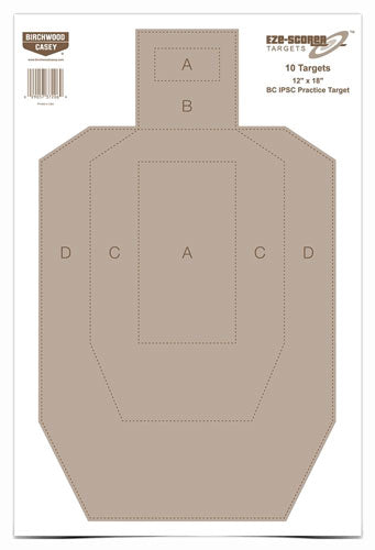 B/c Target Eze-scorer 12"x18" - Ipsc Practice 10 Targets