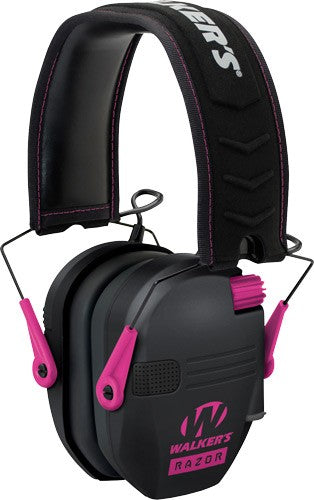Walkers Muff Electronic Razor Ear Protection - Slim Tactical Black/pink