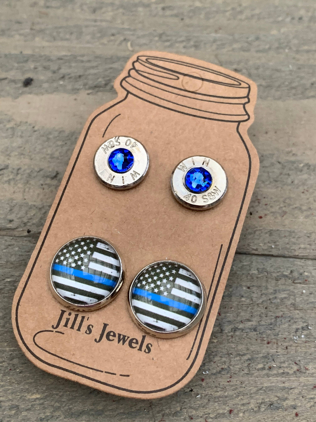 Blue Line 40 Caliber Stud Earring Set