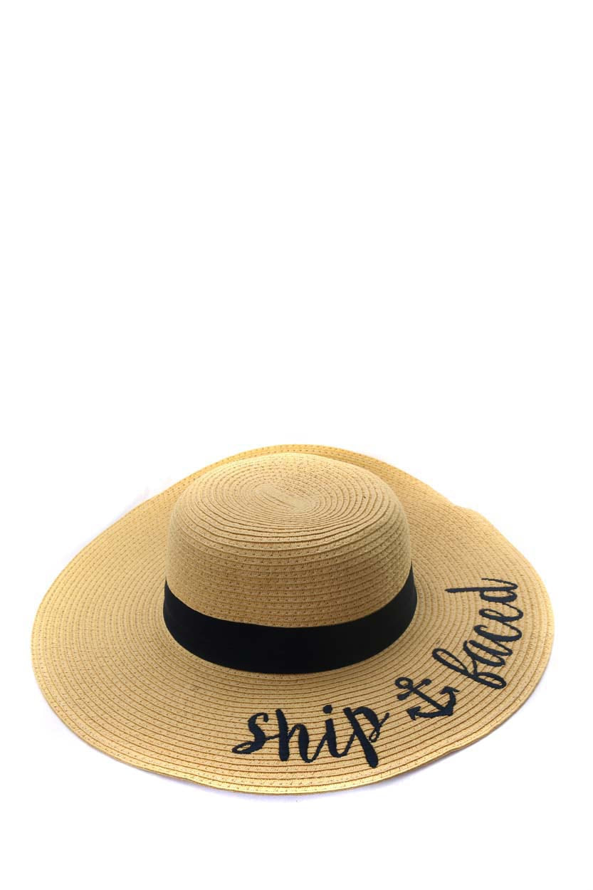 "SHIP FACED" STRAW SUN HAT